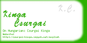 kinga csurgai business card